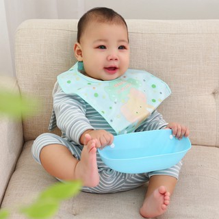 babero de arroz desmontable impermeable para bebés, fácil de lavar, tridimensional, con silicona a presión (2)