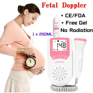 [gel De 250 ml gratis] Monitor de ritmo cardíaco Fetal bebé Doppler Fetal/Doppler janin/enfriador LCD sin radiación (1)
