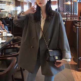 Mujer nuevo estilo coreano otoño suelto ajuste delgado manga larga más el tamaño de la capa