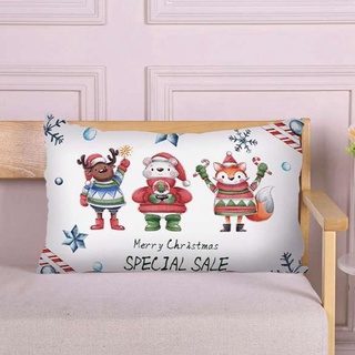 Fundas de almohada de navidad lindo de dibujos animados Santa Claus almohada almohada 45x45cm decoración para sofá W1F6 (6)