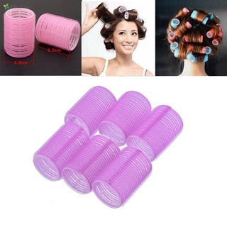 6Pcs/Set Big Self Grip Hair Rollers Cling Any Size DIY Hair Curlers Random Color