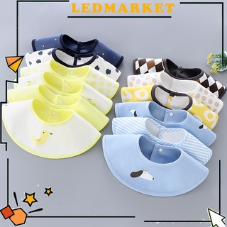 ledmarket 2Pcs toalla de Saliva patrón de dibujos animados giratorio 360 grados transpirable bebé redondo baberos baberos para accesorios infantiles