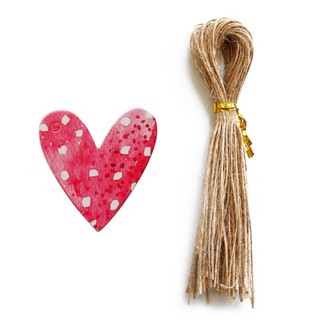 Dais 50Pcs dulce rosa amor regalo etiquetas DIY corazón colgar etiquetas de los amantes del día de san valentín Kraft etiquetas de regalo con Kit de envoltura de cuerdas (3)
