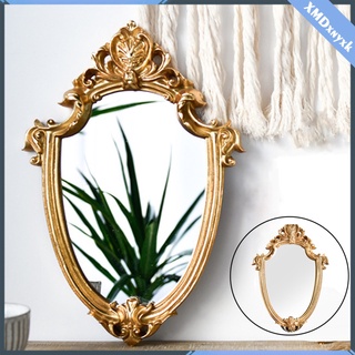 [xn1yxk] espejo decorativo antiguo de maquillaje, espejo cosmético en forma de escudo vintage con marco, espejo para colgar en la pared europea