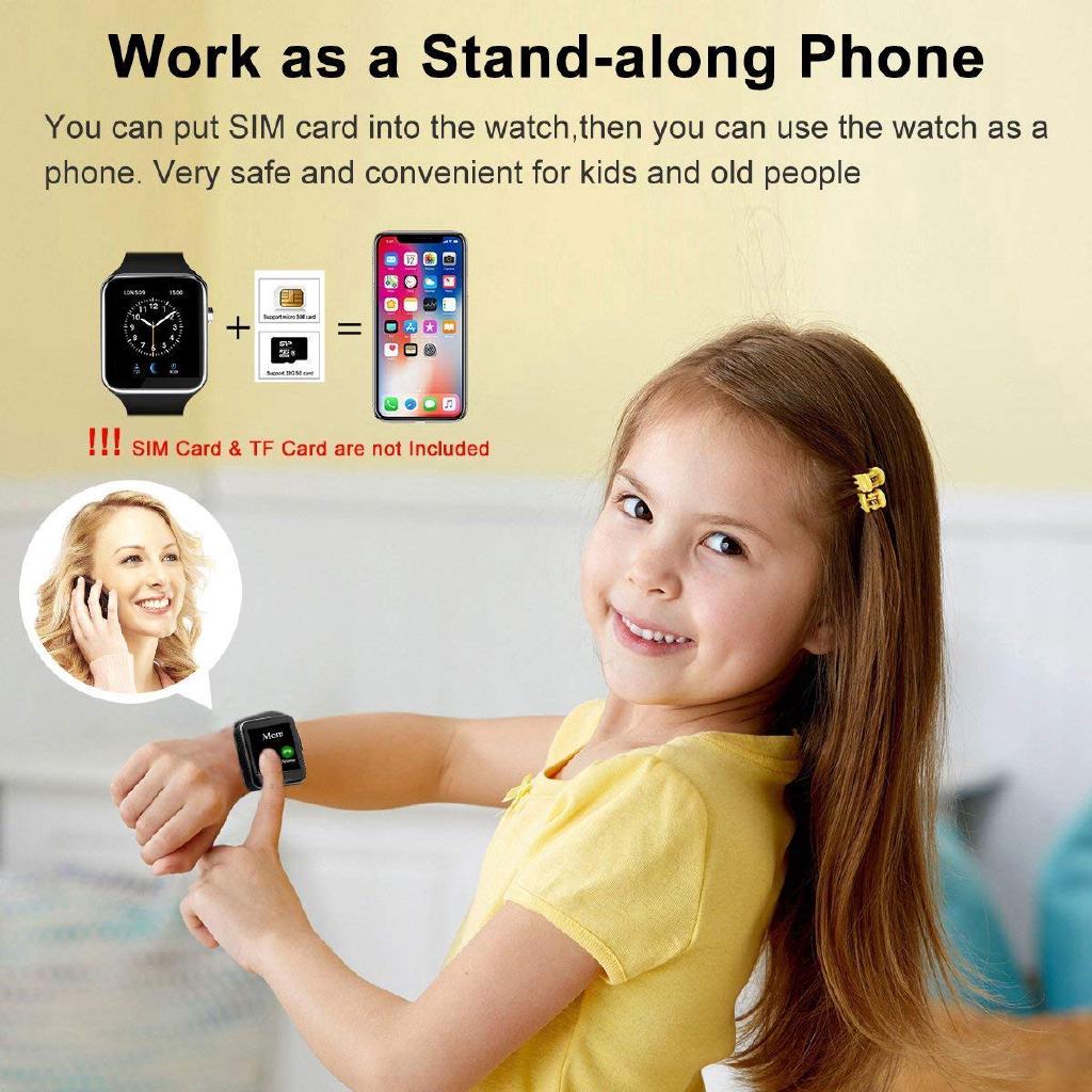X6 pantalla curva Bluetooth Smart Watch/deportes Fitness Smartwatch con ranura de tarjeta Sim cámara Compatible Samsung Huawei Xiaomi Android iphone iOS sistema/regalos perfectos para mujeres hombres niños estudiantes (6)