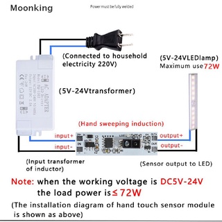 [Moonking] Sensor De Escaneo De Mano Interruptor De Barrido Módulo 5V 12V 24V Distancia Corta IR Luz LED