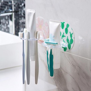 [st] soporte para cepillo de dientes sin perforaciones para baño, organizador de almacenamiento de pasta de dientes (1)