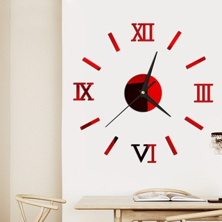 3D DIY reloj de pared moderno reloj de pared DIY moderno moda espejo pegatinas números romanos reloj de pared pegatinas 3D (6)