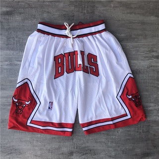 NBA Just Don Bulls Just Don Co - Title Pants Championship - White Sport Pants Men Short Plus Size Y814