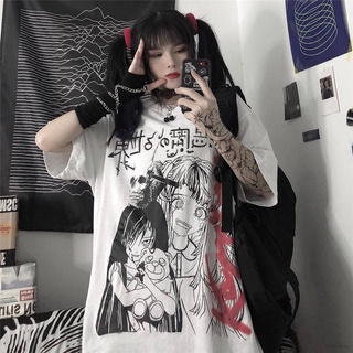 Punk Hip hop T-Shirt manga corta cuello redondo Casual Tops de dibujos animados de gran tamaño moda camiseta regalo de cumpleaños S-XXL Anime