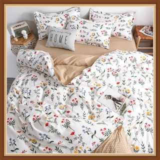 Juego de cuatro piezas de lijado de algodón simple sábana individual funda de edredón pequeña ropa de cama fresca (1)