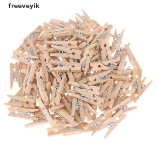 freeveyik 100 unids/lote mini clips de madera natural de 25 mm para fotos mx