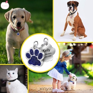 personalizado gato y perro etiqueta mascota placa colgante accesorios para mascotas pata flash colgante belle2