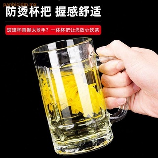 Taza de vidrio para el hogar juego de vasos para beber vaso de cerveza taza de cerveza de barril té agua potable taza de té espesa grande con asa