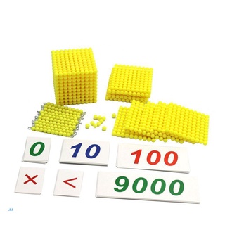 aa montessori cuentas de tablero de ajedrez con tarjetas de números de madera