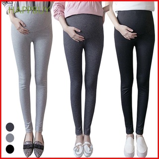 happbuy mujeres moda slim leggings acogedor embarazo yoga pantalones mujeres embarazadas color sólido fitness flaco cintura alta maternidad tela/multicolor