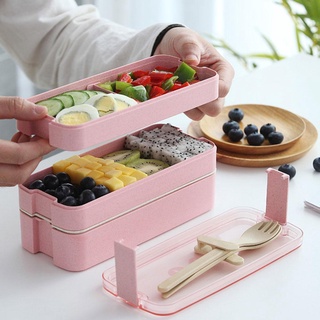 1100ml Three-layer Lunch Box Student Office Microwaveable Lunch Japanese-style Bento Box Box U2H2 (2)