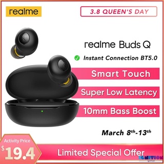 Realme Buds Q TWS auriculares inalámbricos Bleutooth 5.0 estéreo impermeable inteligente controles táctiles con caja de carga ignición