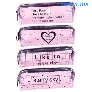 TAR Kawaii Starry Sky Heart Pencil Case Cute Transparent Pencil Box School Stationery