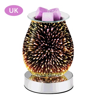 ☆2☆ 3D Aroma Lamp Electric Wax Melt Burners 3D Fireworks Effect Oil Burner