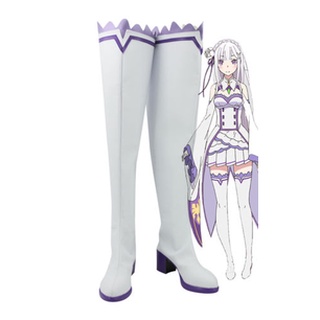 In Stock Re Life in a Different World From Zero Emilia Stiefel Halloween Cosplay Boots Shoes New