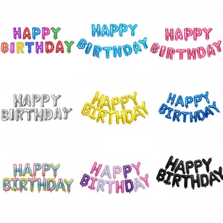 13pcs 16 pulgadas feliz cumpleaños papel de aluminio letra globos niños adultos feliz cumpleaños globo fiesta decoración conjunto