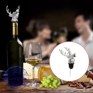 Ciervo ciervo aireador cabeza de vino vertedor de acero inoxidable botella de vino tapón servidor V5E1