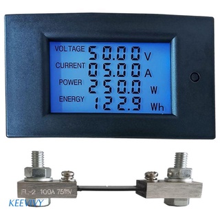 kee 100a dc 7.5-100v 10kw digital lcd voltímetro amperímetro wattmeter potencia medidor de energía voltímetro kwh watt amp