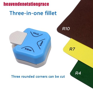 [hedegraceMX] 3 en 1 Mini recortadora de esquina Durable Rounder Punch R4/R7/R10mm cortador de papel redondo