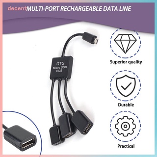 El cable de datos micro-usb-hubOTG puede cargar tres puertos (1)