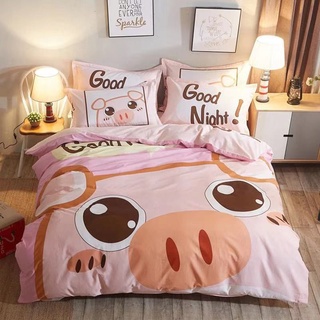 De dibujos animados cerdo 3/4 en 1 sábana bajera ajustable conjuntos de ropa de cama funda de edredón/sábanas/funda de almohada