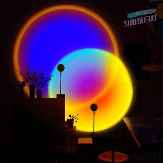 ▷ Sunset Projection Lamp Rainbow USB Led Table Decor Atmosphere Light KADION