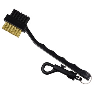 Gd [READY STOCK] 2 Sided Golf Brush Shoe Plastic Cleaning Tool Golf Club Groove Cleaner Brass Wires Bristle Brush with Keyring Snap Clip (3)