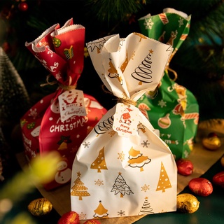 Bolsa de caramelo de navidad hermoso ambiental papel Kraft bolsa de papel Kraft bolsas de navidad