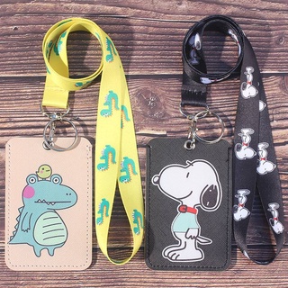 Pakachu kaws Doraemon Cute student campus multi-card bus lanyard card holder access control Hot recommendation Hot recommendation