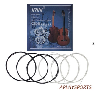 aplaysports - cuerda para guitarra (nailon), color negro, plateado, c103, 028-043, para clásicos de 6 cuerdas