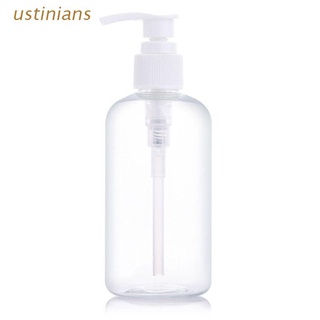 ustinians.mx Empty Container 250ml Plastic Dispenser Pump Bottle for Bath Wash Shampoo Lotion Hand Sanitizer Cosmetic