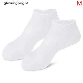 [glowingbright] 1 par de calcetines de cuidado de pies Spa silicona hidratante Gel Anti grietas protectores (4)