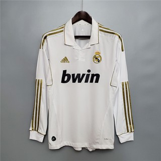 2011 2012 Retro Real Madrid camiseta de fútbol local de manga larga clásicos Jersey Real Madrid 11/12 Retro Jersey (1)
