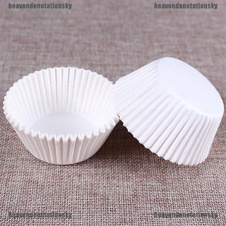 he9mx 100pcs blanco cupcake estuches de papel cupcake tazas de papel para hornear pasteles herramientas 210907