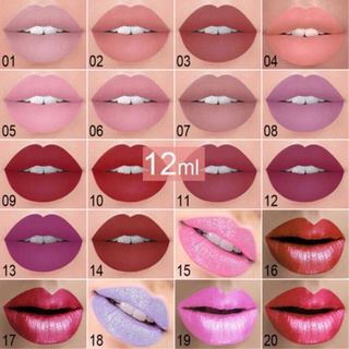 20 colores lápiz labial impermeable de larga duración natural mate brillo sexy mujeres húmedo brillo de labios desnudo brillo belleza rojo labios tinte