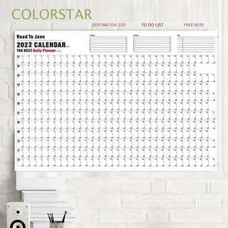 COLORSTAR Papel Kraft Blanco Calendario 2022 Negro Plan anual del año Calendario de pared 2022 Planificador anual en bloque Con pegatinas de marca Kawaii Aprendizaje para niños Calendario Papelería Papel del plan diario del año