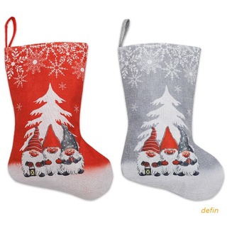defin calcetines de navidad copo de nieve sueco gnome calcetines de navidad colgante chimenea árbol decoraciones regalo caramelo bolsa
