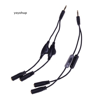 yoyohup 1pc divisor de auriculares jack 3.5 mm adaptador de audio estéreo macho a 2 hembra cable mx