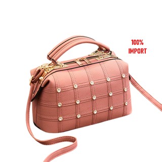 Doctor Bag damas importado hermoso Material de cuero sintético rosa - JTF998727