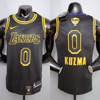 Nba Los Angeles Lakers KUZMA 0 serpiente textura negro versión Final jersey de baloncesto prensado en caliente jersey