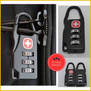 Candado maleta cerradura candado bolsa de viaje candado bolsa candado candado cerradura botón de seguridad suizo engranaje ejército llavero cerradura
