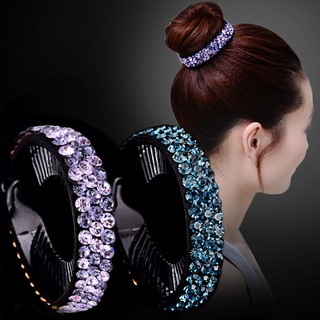 Mujeres Rhinestone incrustaciones Twist Clip horquilla pelo Bun Claw Headwear accesorio