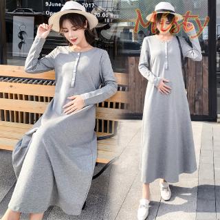 Vestido de maternidad coreano mujeres embarazadas moda lactancia materna vestido de sección larga mujeres embarazadas vestido de maternidad ropa