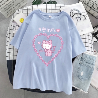 Camiseta feminina de manga curta plus size, fashion e fofa (8)